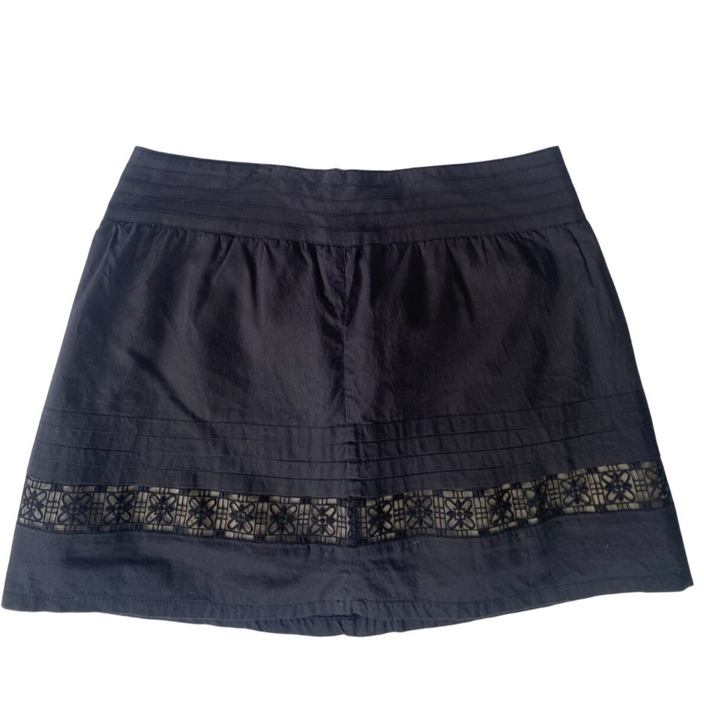 Vtg Billabong Black Cotton Mini Skirt Crochet Lace Boho Y2K 00s Size 9 Indie